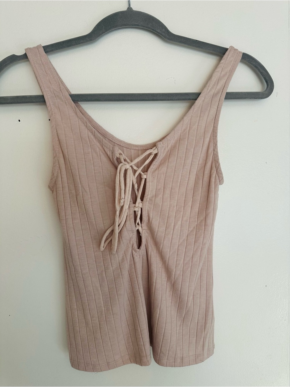 Urban Outfitters Light Pink Lace-up Tanktop